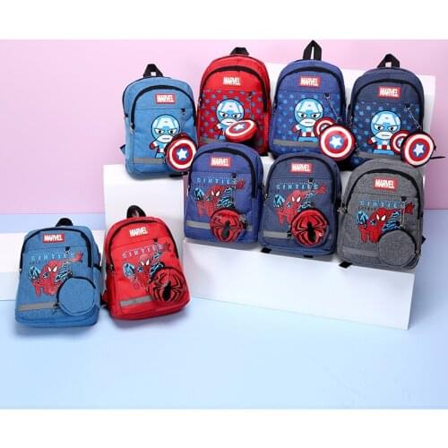 New Disney Marvel Spiderman Super Heroes Bag Captain America Children Cartoon Backpack Boy Girl School Bag Plush Christmas Gift