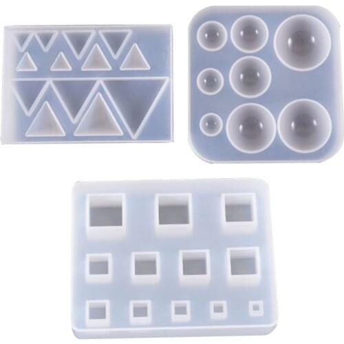 DIY Earrings Pendant Gemstone Making Silicone Mould Triangle Round Epoxy Mold UV Resin Crafts Molds