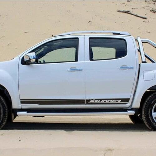 Car exterior 2 Pcs xrunner side door cool stripe graphic Vinyl Car sticker for isuzu dmax 2016 X RUNER
