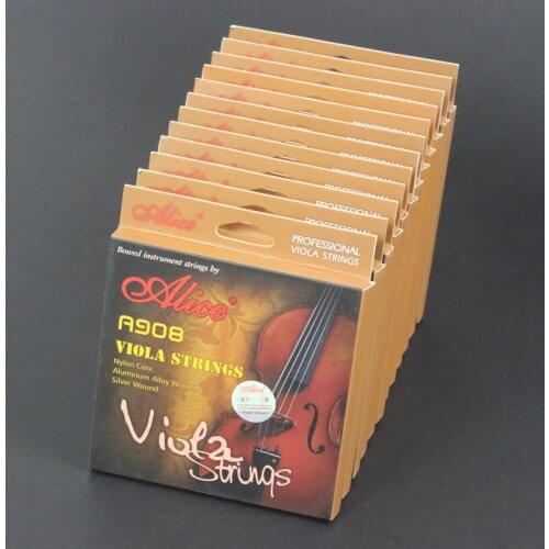Lot 12 Sets Alice A908 Nylon Core Alumium Alloy Wound Silver Wound Professional Concert Performer Viola Strings