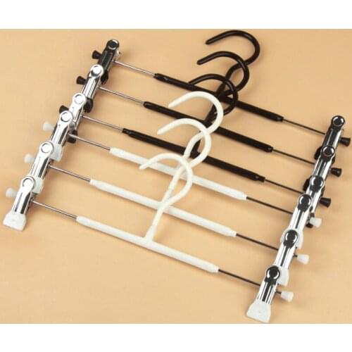 Metal Clothes Hangers White Black Clip Stand Hanger Pants Skirt Kid Adult Clothing Anti-skidding LX6236