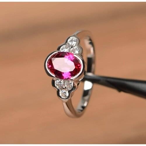 Fashion Simple Oval Ring for Women Purple Zircon Small Fresh Single Female Ring Fashion Jewelry Factory Direct Supply