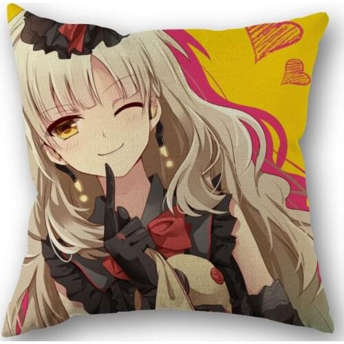 Anime Girl Usano Mimi Pillow Covers Cases Cotton Linen Zippered Square Decorative Pillowcase Outdoor,Office,Home Cushion 45x45cm