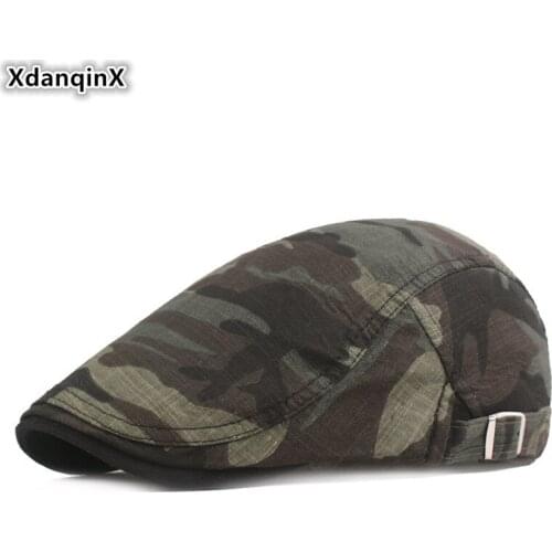 XdanqinX Adjustable Size 2020 New Camouflage Hat Mens Fashion Cotton Berets Brand Caps Dads Hats Womens Embroidery Tongue Cap
