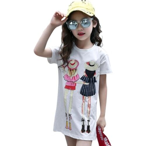 Girl Dress Floral Pattern Girls Party Dress Kids Summer Party Dress For Children Casual Style Girl Costume 6 8 10 12 14