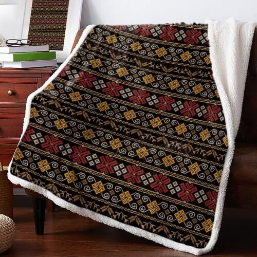 Indian Tribal Style Throw Blanket Soft Fleece Blankets Winter Blanket Portable Picnic Blankets Bedclothes
