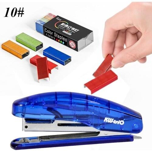 Manual Transparent stapler Kawaii staplers set with 10# staples Stationery school office material supplies