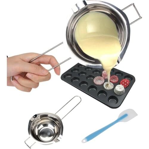 With Butter Brush Kitchen Milk Bowl Boiler Chocolate Butter Melting Pot Pan Stainless Steel 1PC Handmade Soap Tool Long Handle