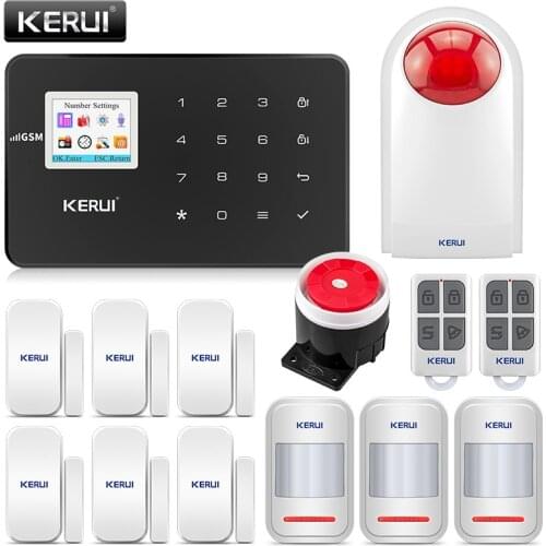 KERUI Home Alarm Defense System 433MHZ GSM Wireless App Control SMS Motion Detector Sensor Door Sensor Burglar Signal Device Kit