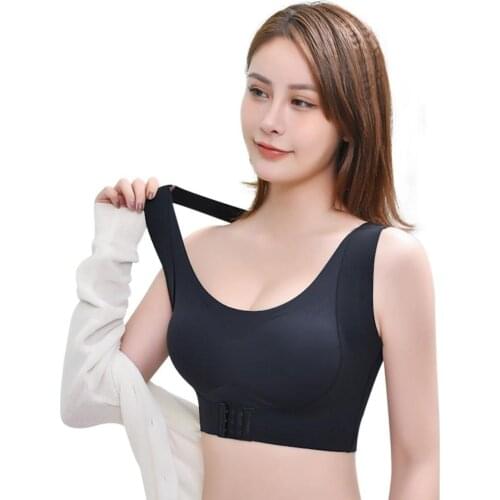Girls Sports 2 in 1 Gathering Adjustable Front Buckle Underwireless Bra Sports Bras