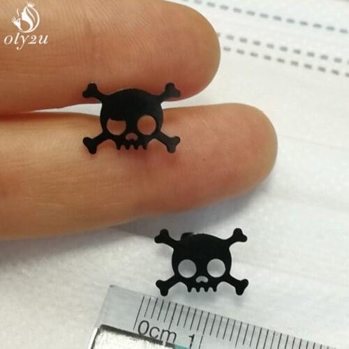 Vintage Punk Pirate Skull Earrings for Women Men Geometric Skeleton Stud Earring Girls Hallowmas Hiphop Ear Jewelry Gifts