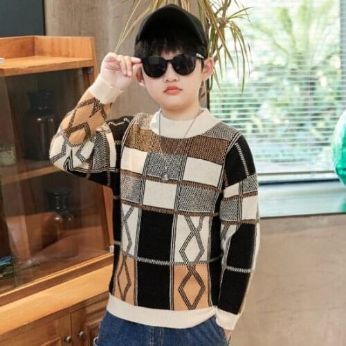 Mink Fleece Knitting Spring Autumn Winter Sweater Baby Boys Kids Childrens Warm Plus Velvet Thicken Top High Quality