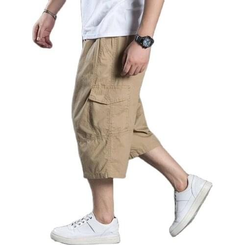 High quality summer men cargo shorts safari style army green loose cotton pockets shorts plus size 7XL 8XL out door shorts