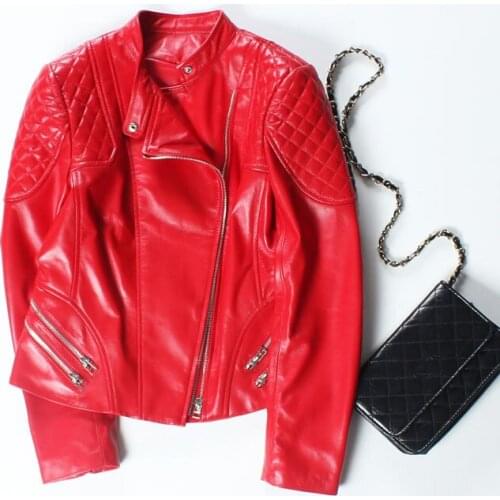 Women Sheepskin Genuine Short Slim Korean Real Leather Jacket Plus Size Chaqueta Mujer YY631