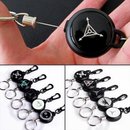 1pcs Elastic Key Chain TAD Steel Rope Burglar Tool Belt Money Retractable Key Recoil Ring Pull Chain Clip Anti-lost keychain