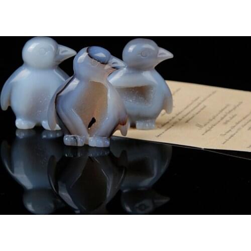 1PC natural agate crystal crystal tooth penguin high quality Nordic mineral home shelf crystal agate modern home decoration gift