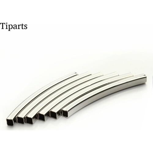 30pcs/lot 40mm Silver Color Metal Copper Square Curved Long Tube Connectors Spacer Beads for DIY Bracelet Jewelry Findings