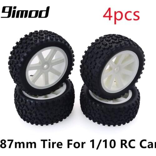 4PCS 87mm RC Tire Wheels 12mm Hex Hub Foam Inserts Tyre For 1/10 Redcat HPI HSP Traxxas ZD Racing RC Off Road Buggy Car
