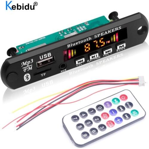 6W Amplifier Bluetooth Mp3 Decoder Board 12V Car Mp3 Player Wireless Module Audio Accessories Support USB /TF/ FM AUX Recording