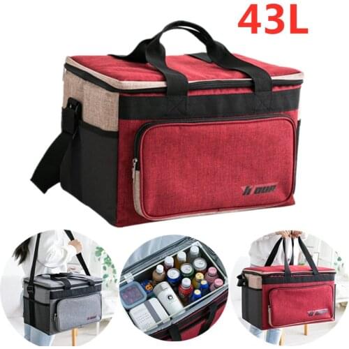 Large Picnic Shoulder Cooler Bag Outdoor Travel Thicken Camping Waterproof Refrigerator Bags Food Drink Fruit Thermal Container