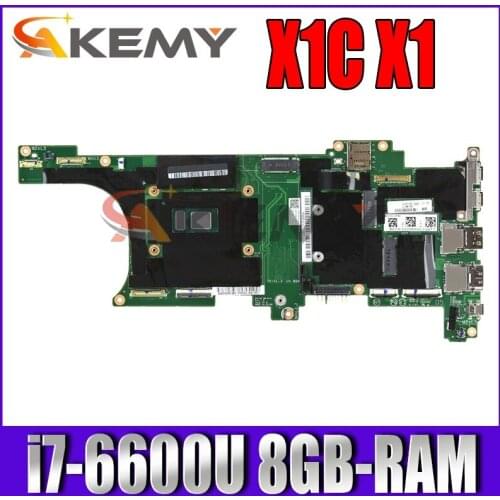 DX120 NM-B141 For Lenovo Thinkpad X1C X1 Carbon 5th 2017 Laptop Motherboard With i7-660U 8GB-RAM FRU 01LV451 01HY005 Test ok