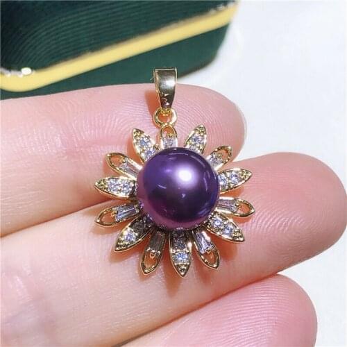 Flower Shape Pendant Mountings Findings Settings Jewelry Parts Fittings Accessories for Pearls Corals Jade Beads Stones