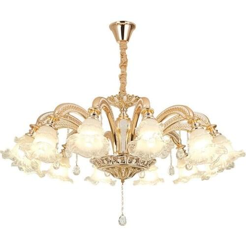 Crystal chandelier ceiling lamp living room modern bedroom room warm atmosphere simple European lamps