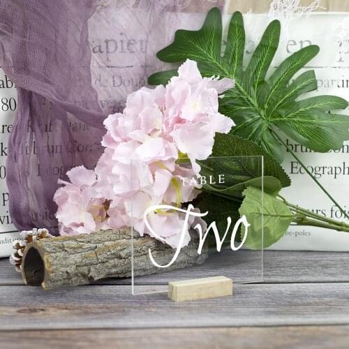 Calligraphy Clear Acrylic Table Number Wedding Table Sign Modern Wedding Table Number Personalized Table Number Wedding Decor