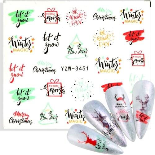 Creativity Letter Decals Nail Art Stickers English Sexy Leopard Flower Leaf Tattoo Nail Design Water Sliders Manicure Wraps