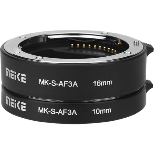 Meike MK-S-AF3A Auto Focus Macro Extension Tube 10mm 16mm for Sony E-Mount FE-Mount A7M2 NEX-F3 NEX-6 NEX-7 NEX-5T A6300 A6500