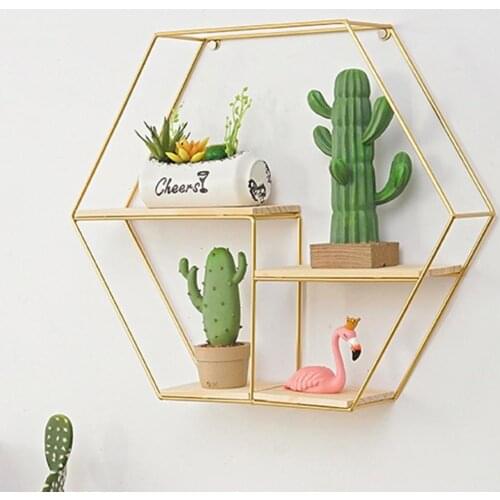 Metal Wooden Storage Rack Wall Hanging Book Figurines Flower Pot Display Shelf Decorative Shelves Huisdecoratie