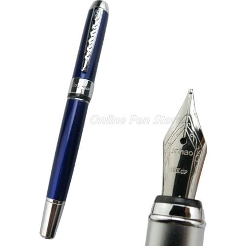 Jinhao Metal 250 Iraurita 18KGP 0.5mm Medium Nib Fountain Pen Silver Trim Noble Office School Professional Stationery