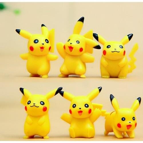 New Style 6pcs/set 4cm Mini toy Cartoon dolls Pikachu Figure Pokemon Figures anime Pvc Action Figures birthday Toys for Children