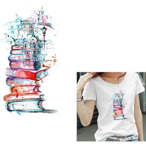 Lots of Books Colorful Clorhing Stickers Prints For Clothing Iron-on Transfers For Clothing Used Washable Heat-Transfers Vinyl