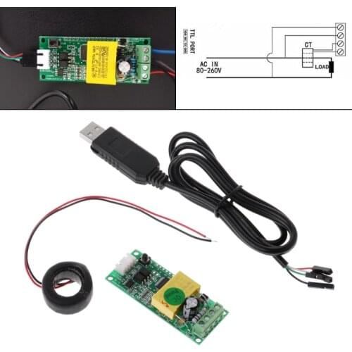 PZEM-004T Current Voltage Power Energy Module AC 80-260V 100A w CT USB Adapter