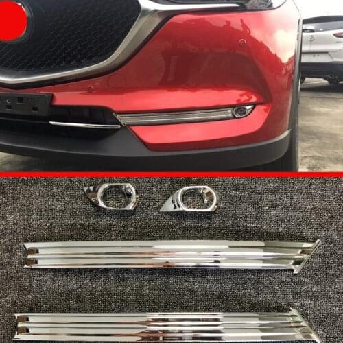 ABS Chrome Front Fog Light Lamp Cover Trim Molding Bezel Garnish For Mazda CX-5 CX5 2017 2018 2019