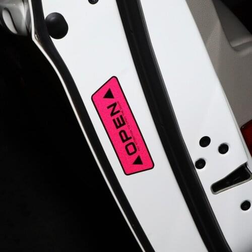 NO.S006 OPEN Car Door Bright Color Safety Reflective Warning Stickers and Decals Auto Warning Mark Stickers