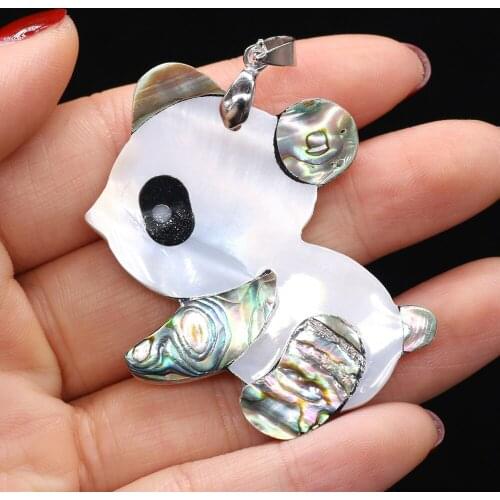 2021 New Natural Shell Panda Shape Pendant Cute Charms for Jewelry Making DIY Necklace Bracelet Earring Accessories