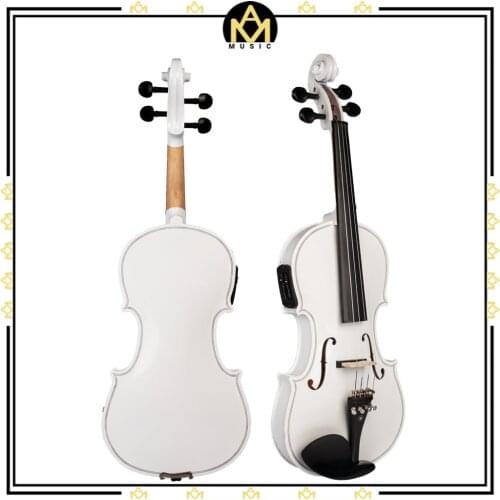 New 4 strings white Acoustic Violin Fiddle 4/4 Full Size Violin Solid Wood Body Ebony Accessories Violin
