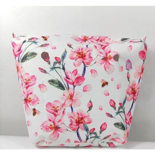 New White and Candy Color Flower Pattern Classic Size Canvas Fabric bag for Obag inner insert bag replacement 2021 Design Summer