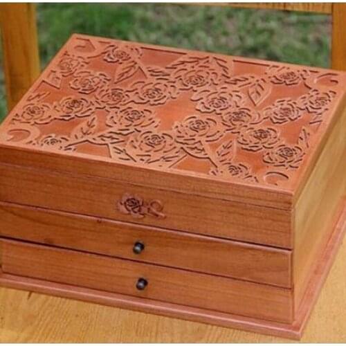 New three layer organizer wood jewelry boxes Storage Box clover European
