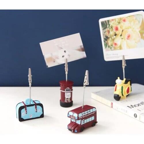 Vintage Resin Paper Message Card Memo Clip Wedding Party Photo Stand Holder Desk Decorative Gadget Stationery