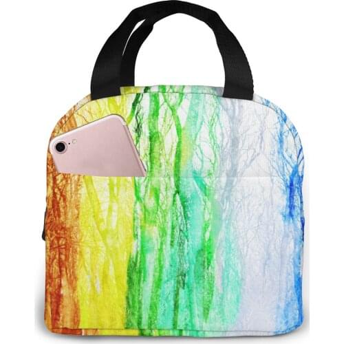 Portable Lunch Bag Tree Branches Thermal Insulated Lunch Box Tote Cooler Bag Bento Pouch Lunch Container Food Storage Bag