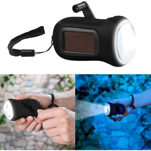 Mini Portable Hand Crank Dynamo 3 LED Hand Crank Powered Flashlight Household Outdoor Emergency Camping Torch