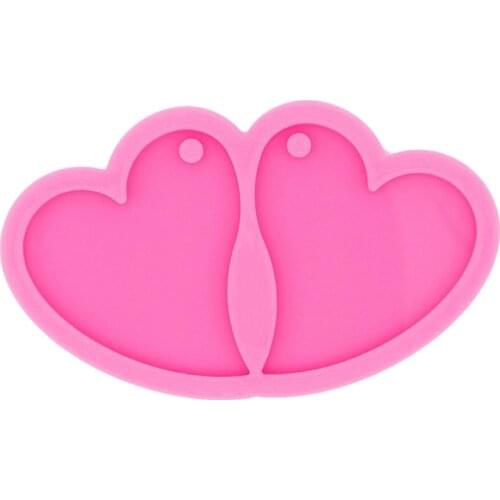 Heart-to-Heart Earrings Epoxy Resin Mold Keychain Casting Silicone Mould DIY Crafts Jewelry Pendant Casting Tool