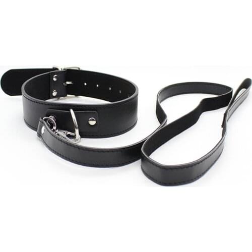 Neck Collars with Leash Fetish S&M Slave Neck Cuffs BDSM Bondage Restraints PU Leather Sex Product for Couples Sex Toy Women Men