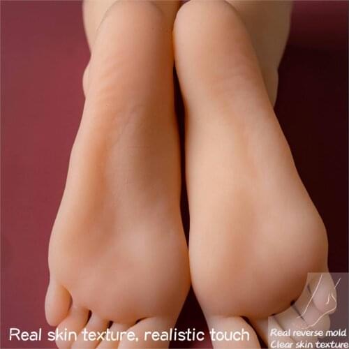 Silicone 1:1 Female Fake Foot Model for Art Sketch Nail Sandal Display Reflexology Massage Manicure Practice Movie Props 3719