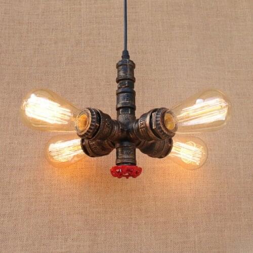 Nordic Loft Style Water Pipe Lamp Edison Retro Pendant Light Fixtures RH Vintage Industrial Lighting Dining Room Hanging Lamp