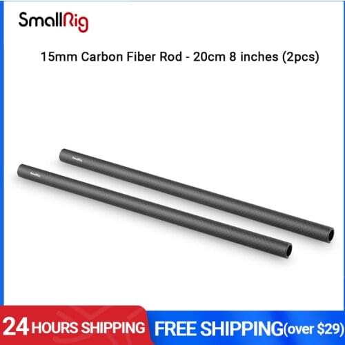 SmallRig 2pcs 15mm Black Aluminum Alloy Rod (M12-45cm) 18 inch for 15mm Rod Rail Support System/LCD Mount/Shoulder Pad - 1055