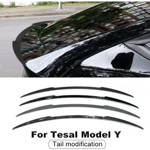 For Tesla Model Y Black Carbon Fiber Performance Spoiler ABS Wings Rear Trunk Spoiler Lip Tail Wing Rear Exterior Accessories